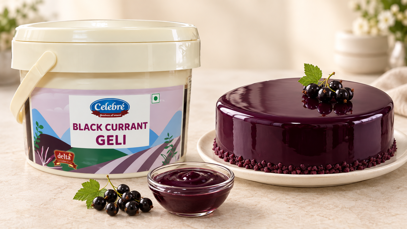 Black Currant Glaze Gel for commercial food production