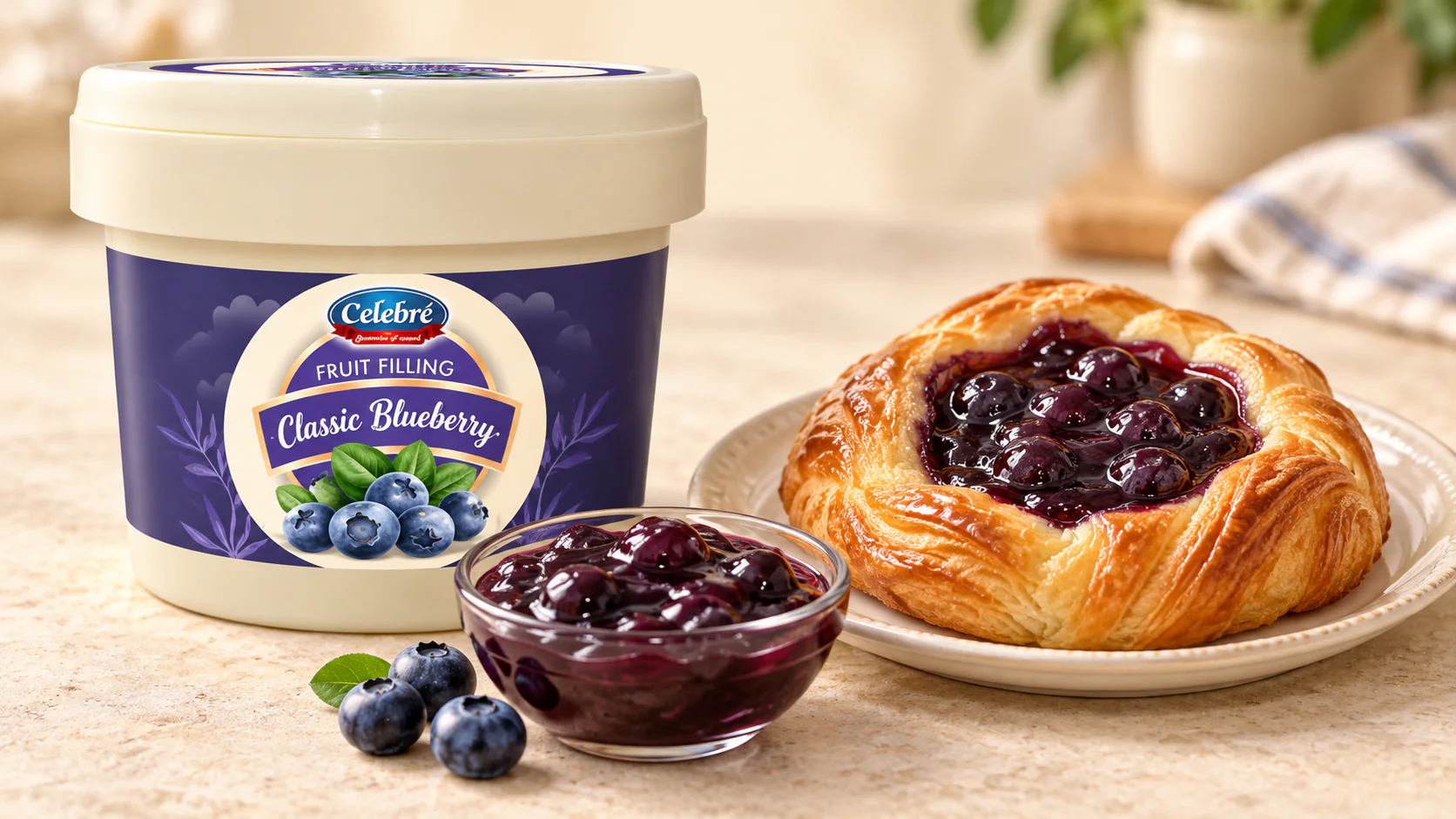 Classic Blueberry Fruit Filling for commercial food production