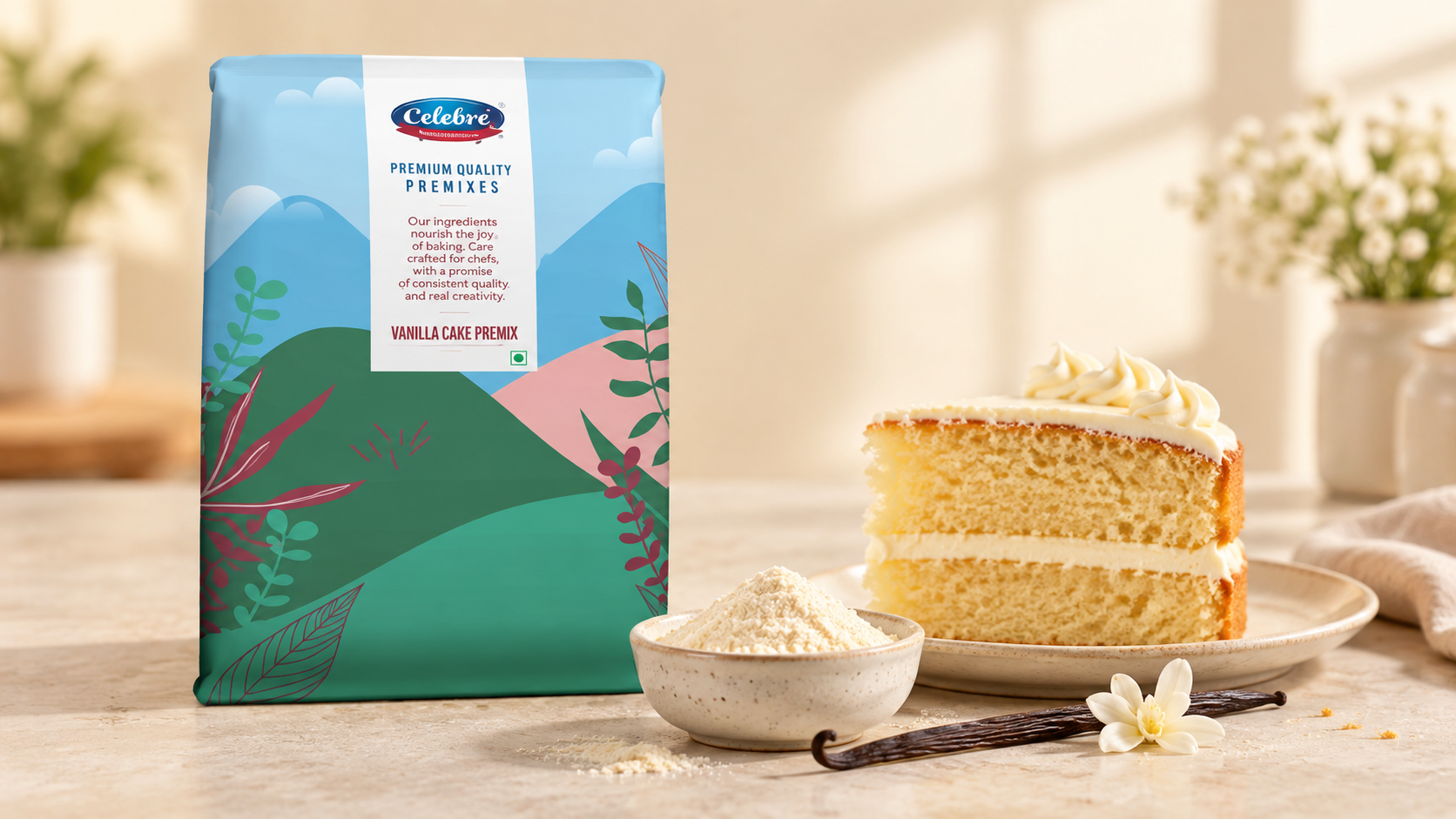 Eggless Cake Premix - Vanilla for commercial food production