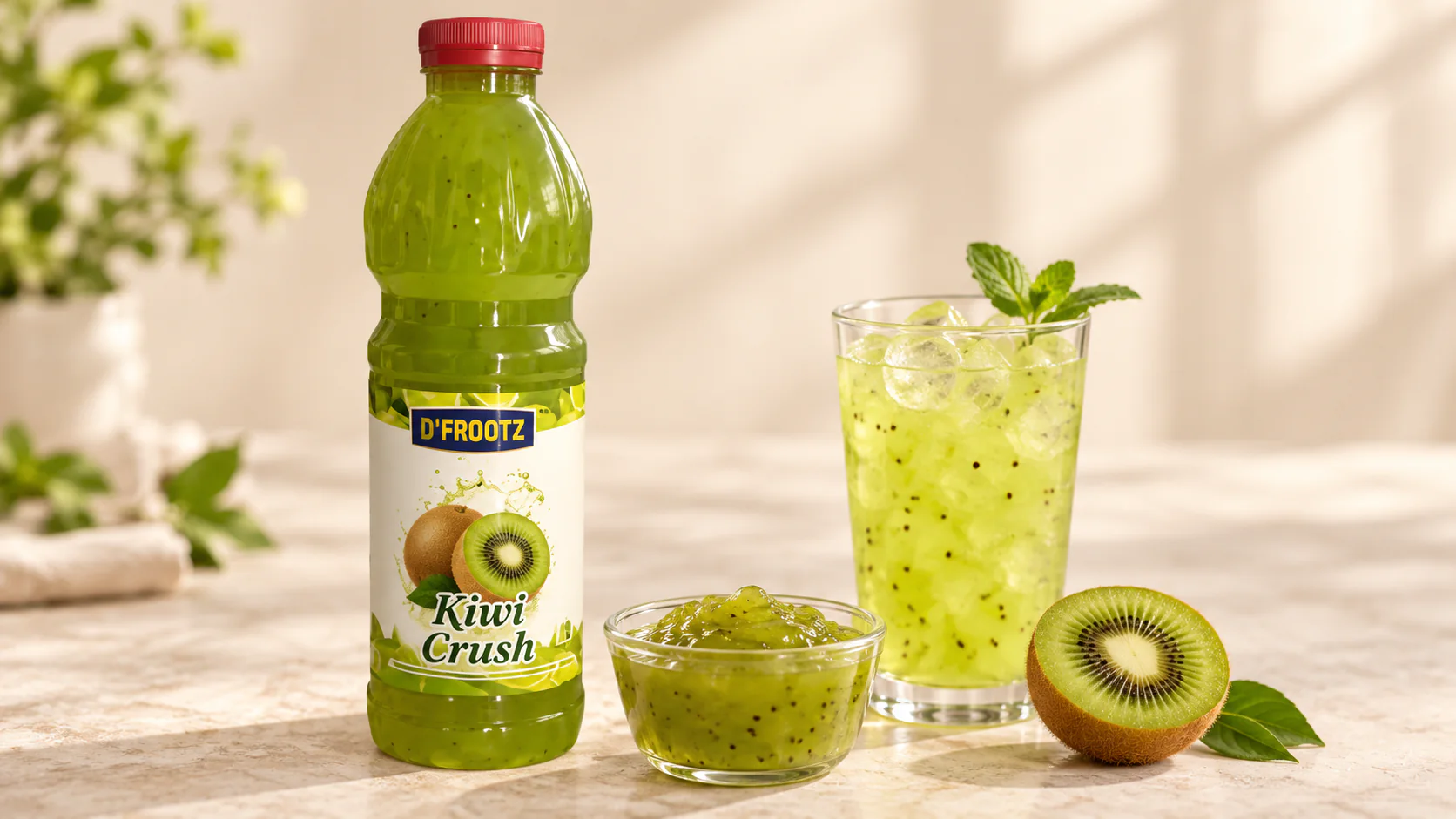 Kiwi Fruit Crush for commercial food production