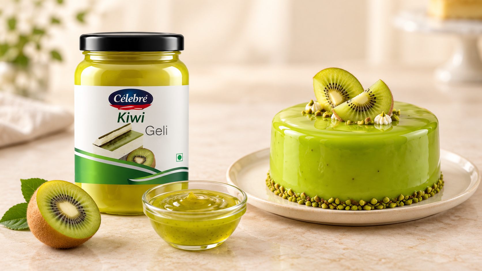 Kiwi Glaze Gel for commercial food production