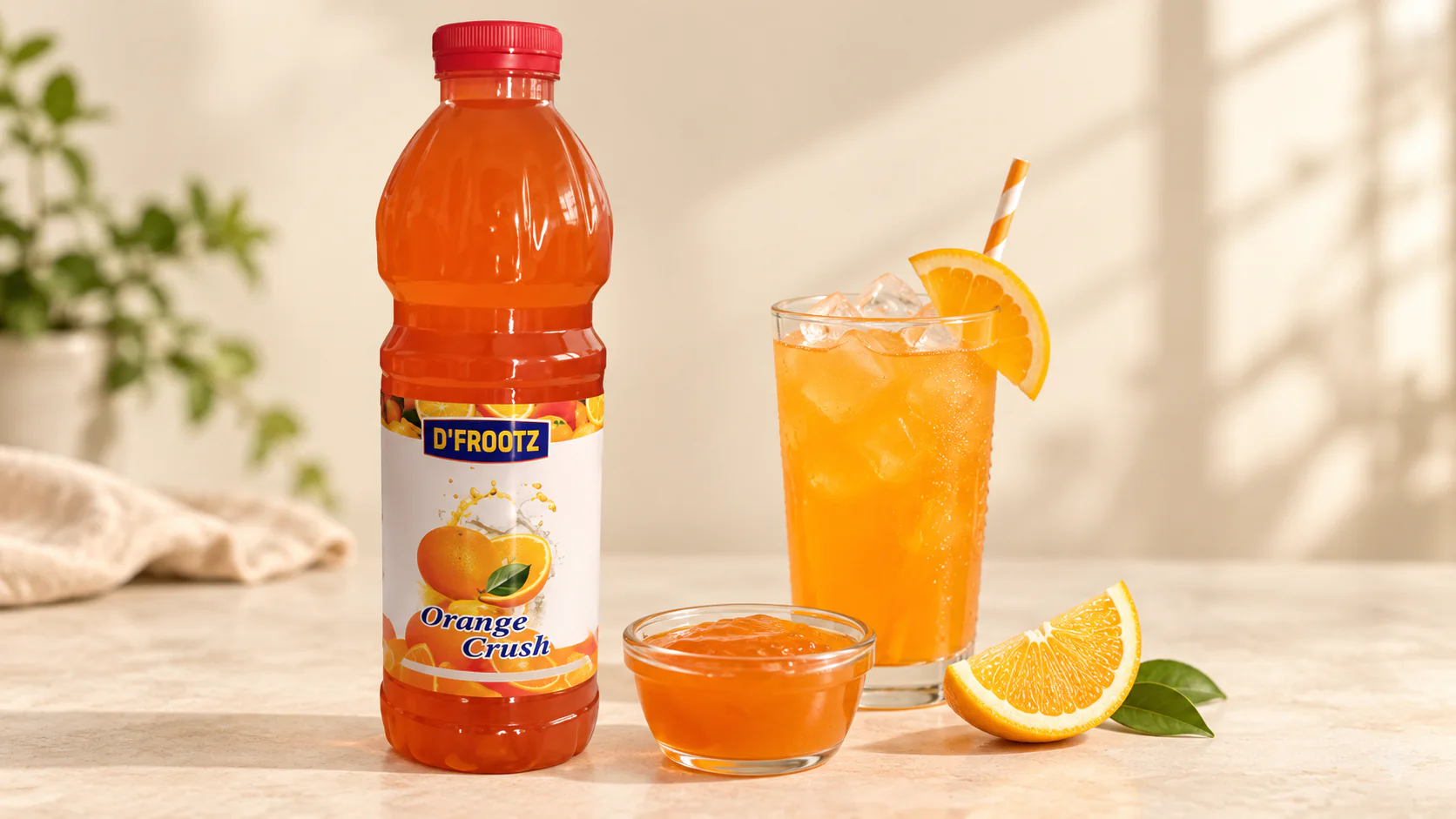 Orange Fruit Crush for commercial food production