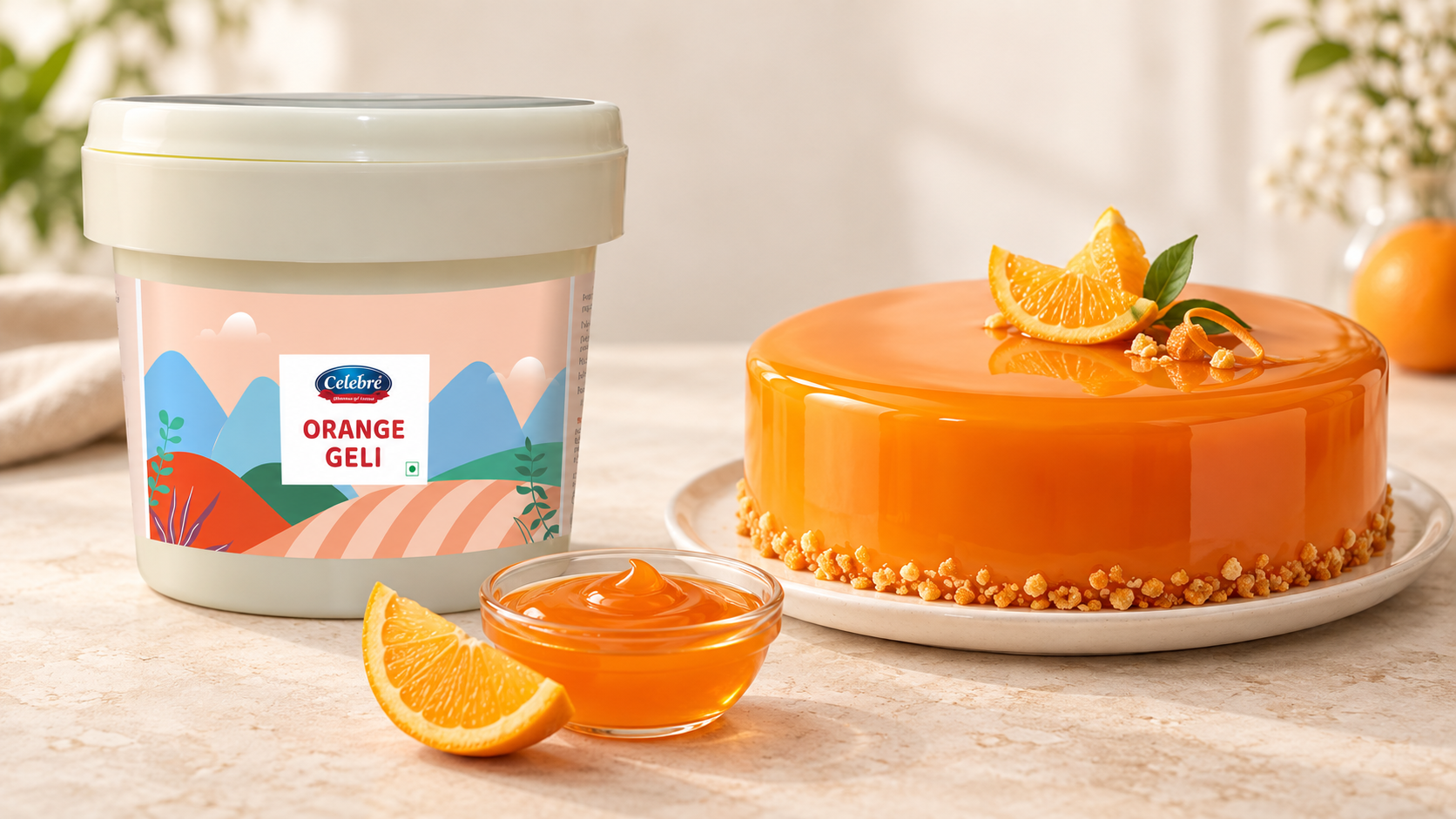 Orange Glaze Gel for commercial food production