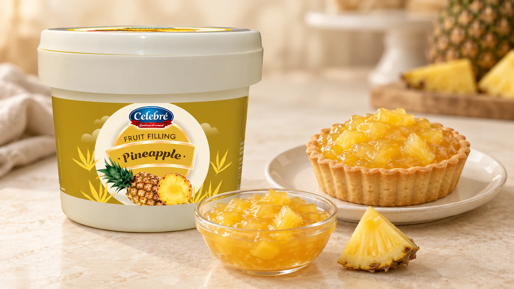 Pineapple Fruit Filling for commercial food production