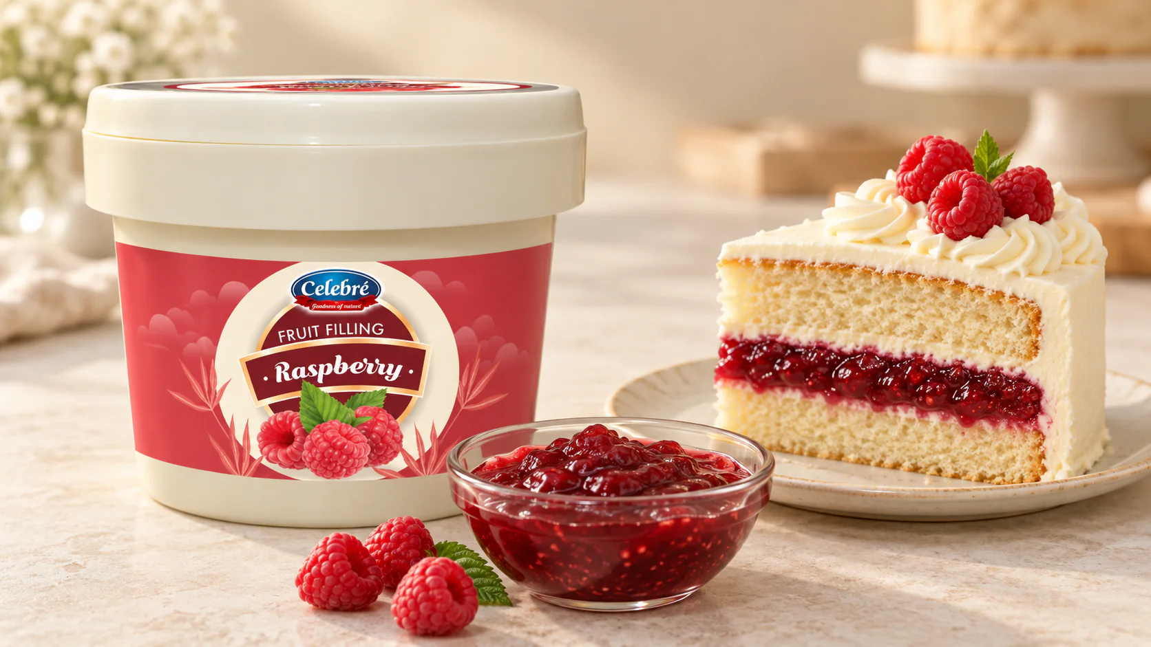 Raspberry Fruit Filling for commercial food production
