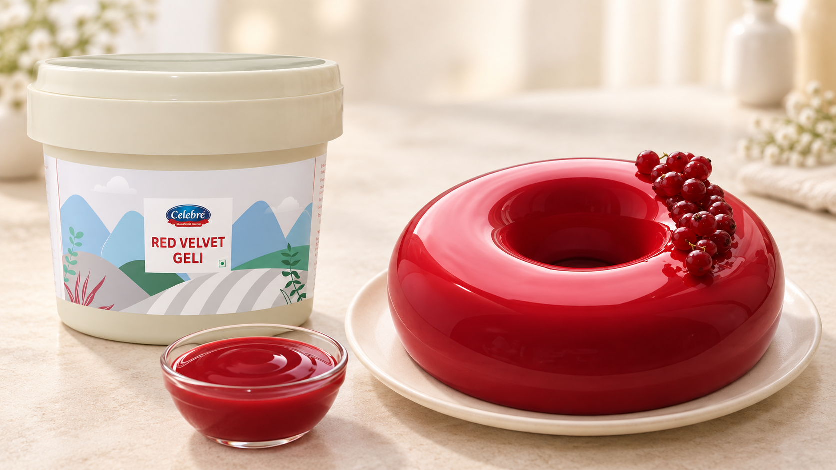 Red Velvet Glaze Gel for commercial food production