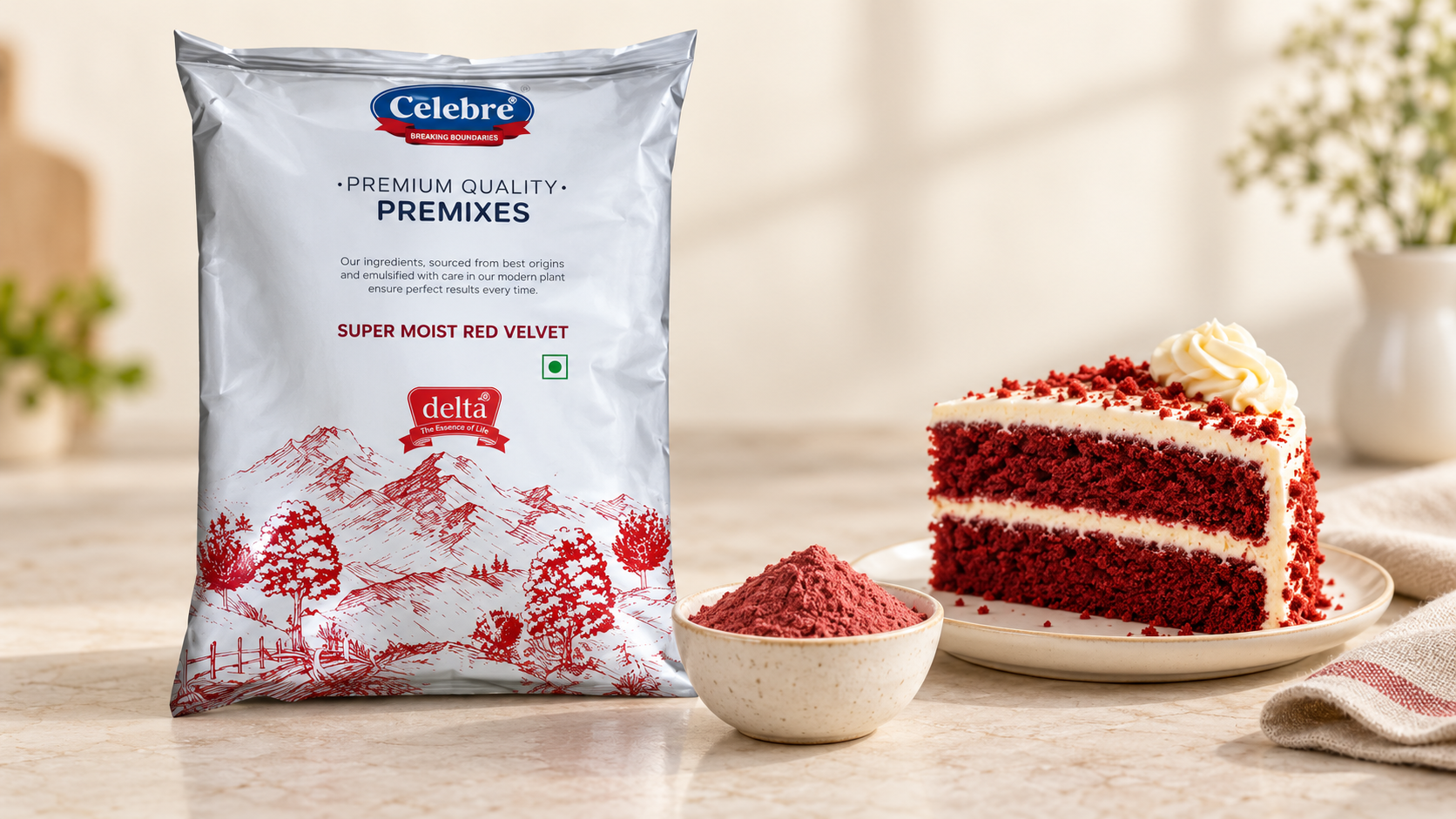 Super Moist Red Velvet for commercial food production