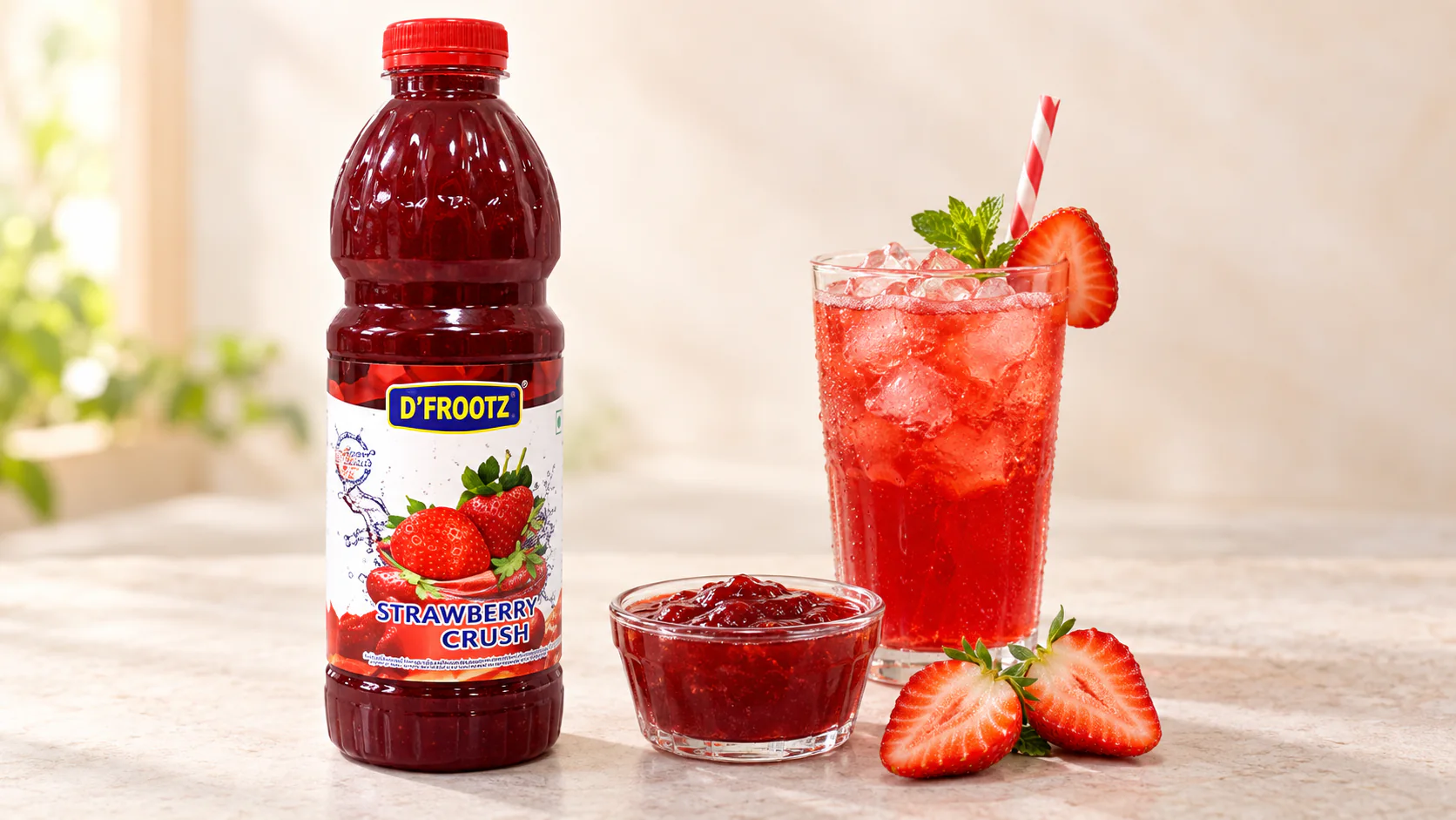 Strawberry Fruit Crush for commercial food production