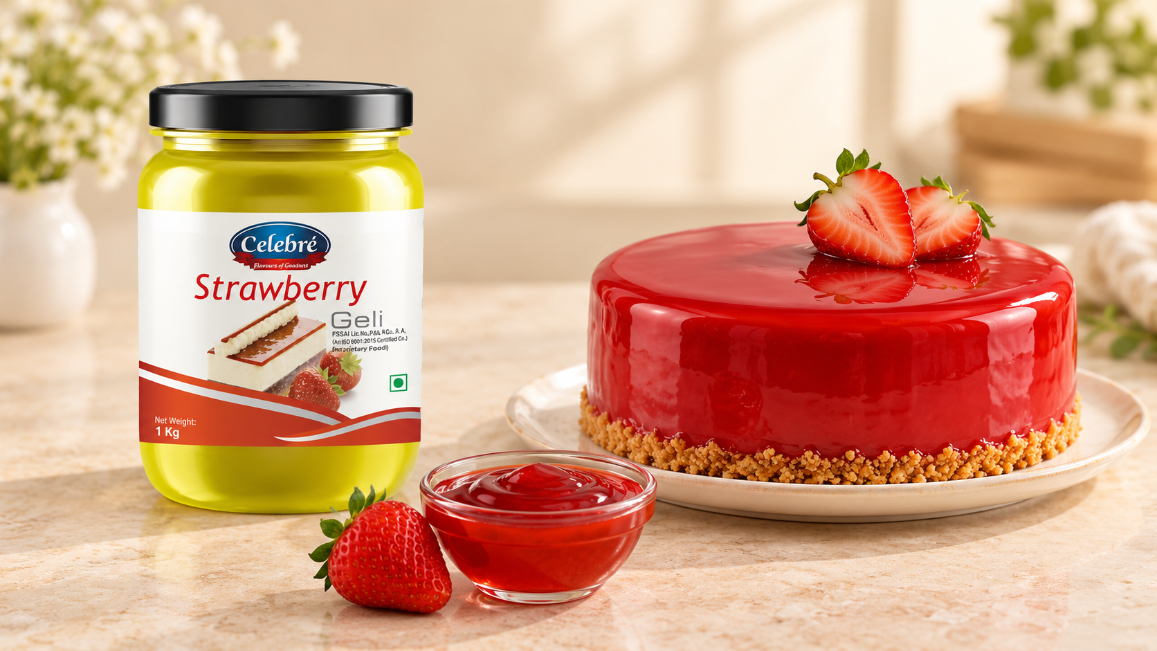 Strawberry Glaze Gel for commercial food production