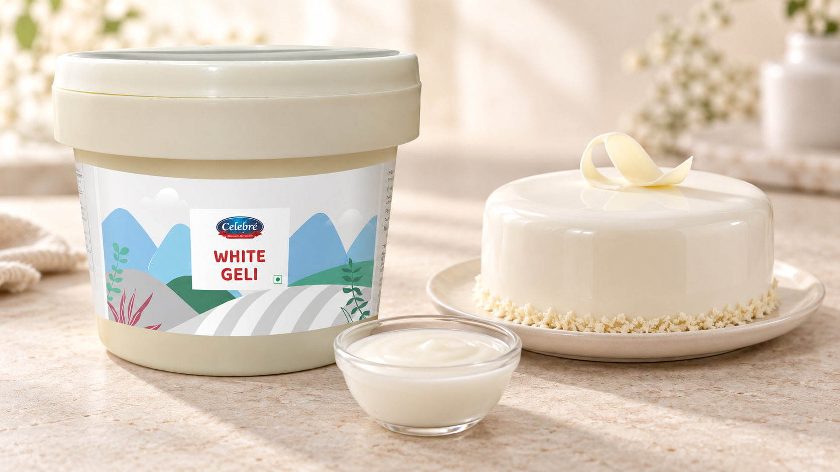 White Glaze Gel for commercial food production