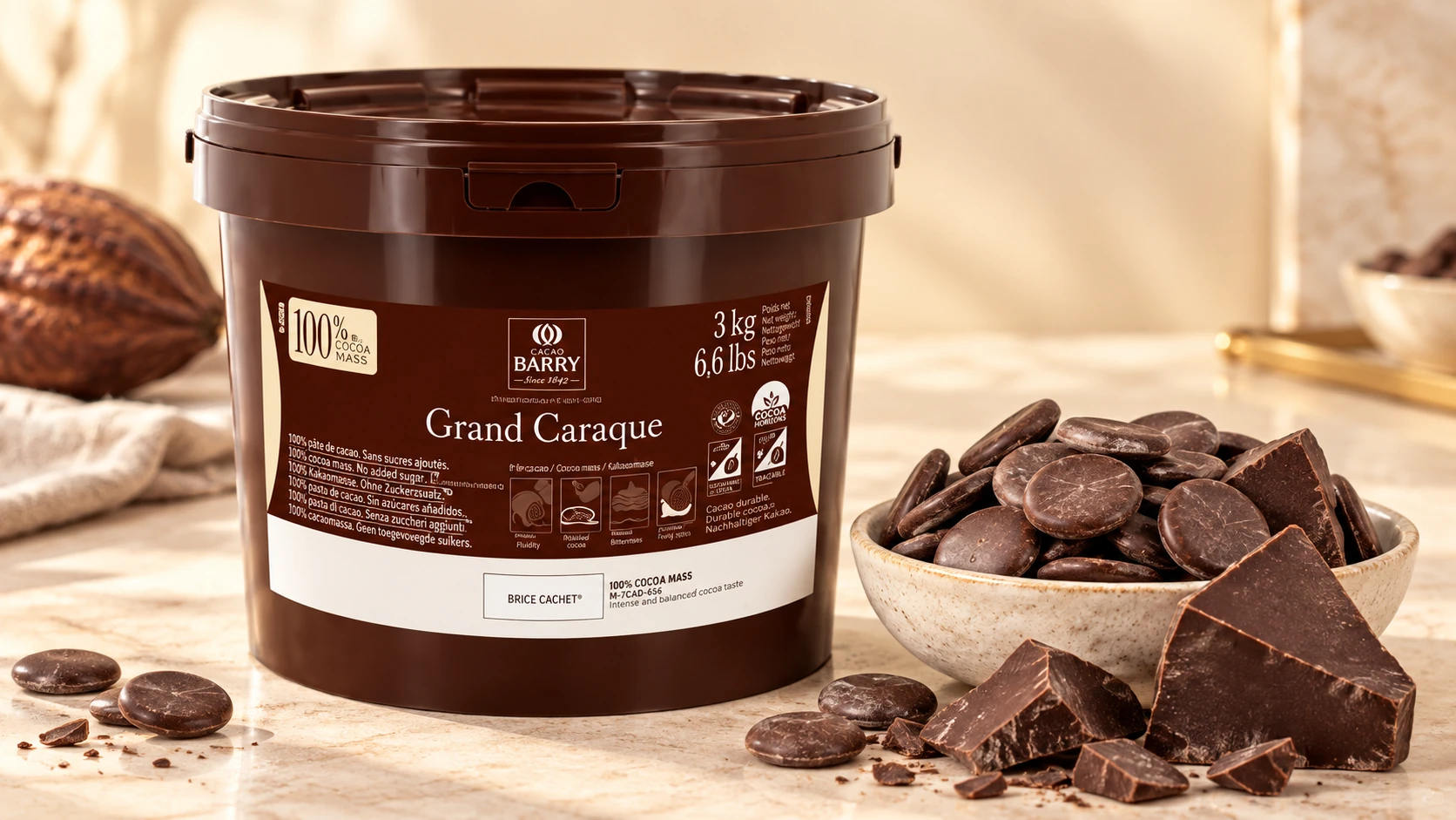 CB Grand Caraque 100% Cocoa Mass for commercial food production