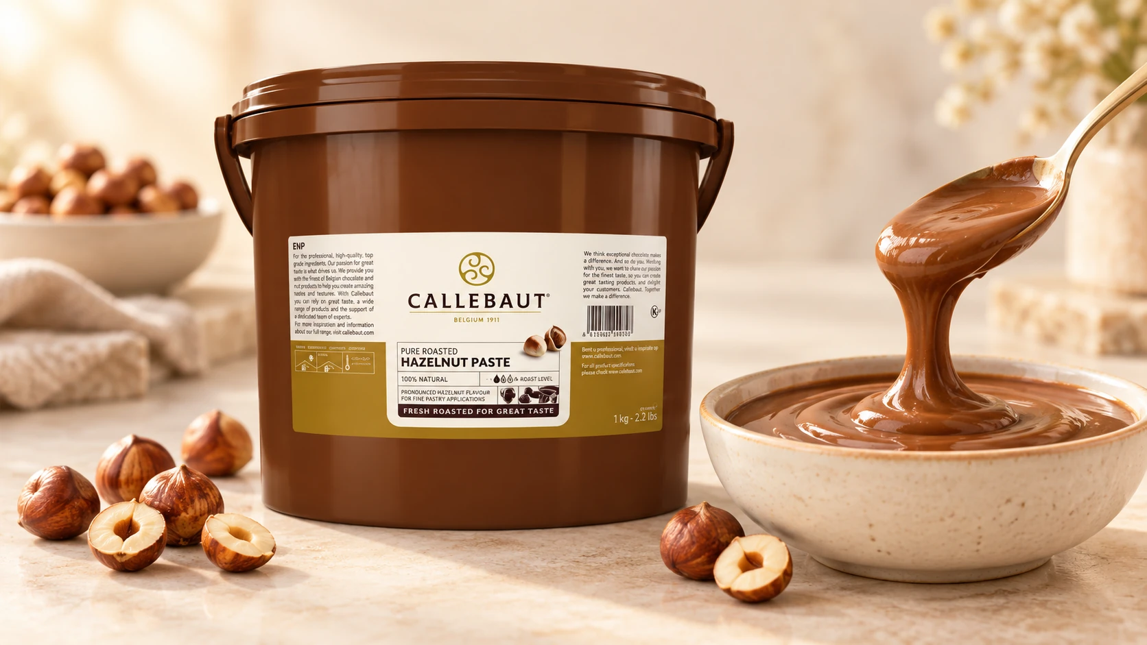 Pure Hazelnut Paste for commercial food production