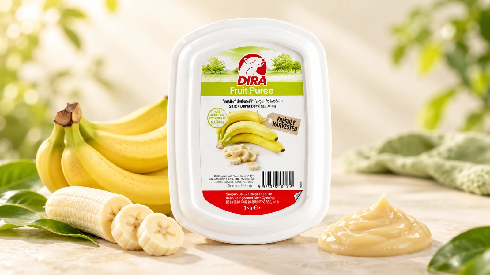 Banana Puree for commercial food production